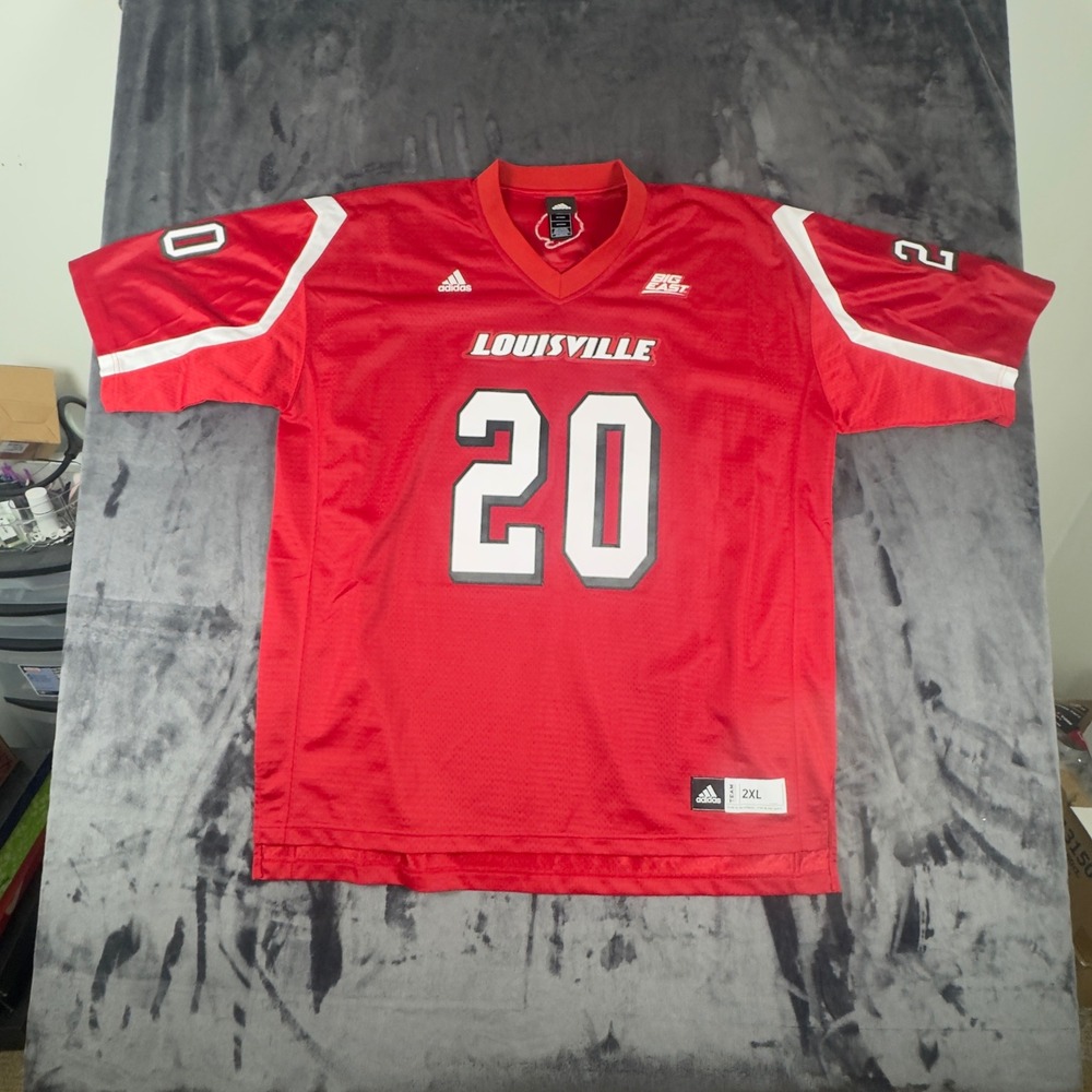 Adidas Football Jersey Mens 2XL Red Louisville Cardinals Big East #20 Mesh